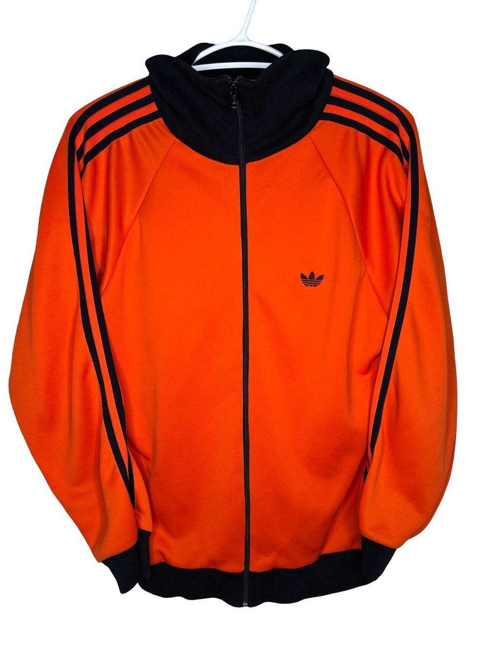 Vintage 70's Adidas Trefoil Orange Black Zip Up